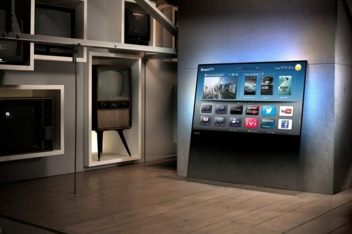 Philips Designline Fernseher angelehnt