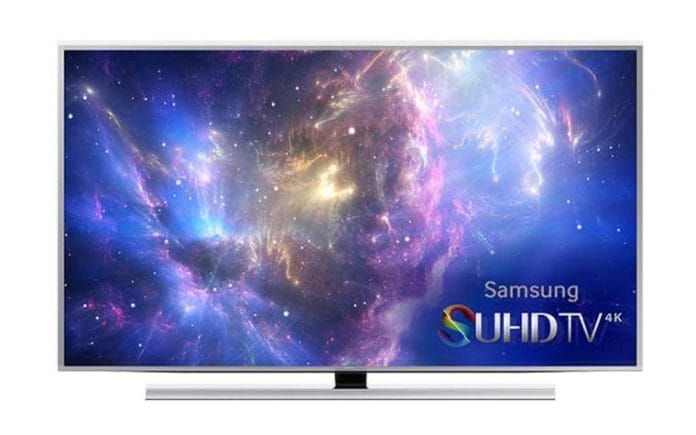 SUHD TV mit flachem Display mit gebürstetem Metall