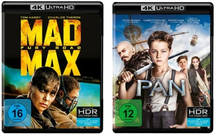Mad Max: Fury Road und Pan als 4K Blu-ray