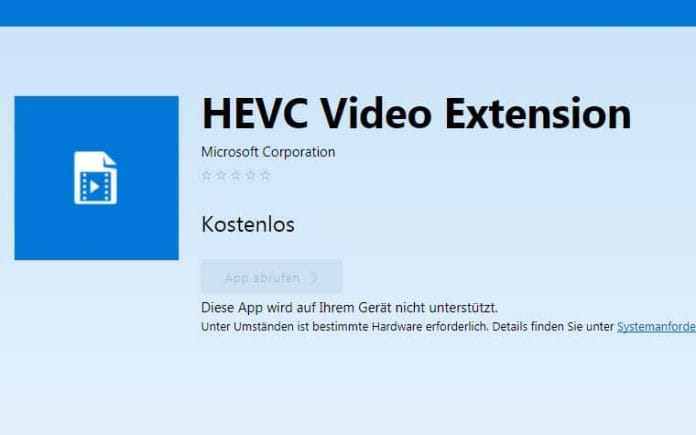 HEVC Video Update für Windows 10 Geräte