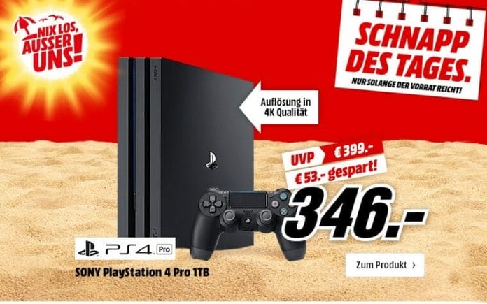 Playstation 4 Pro zum Bestpreis von 346,- EUR auf Mediamarkt.de