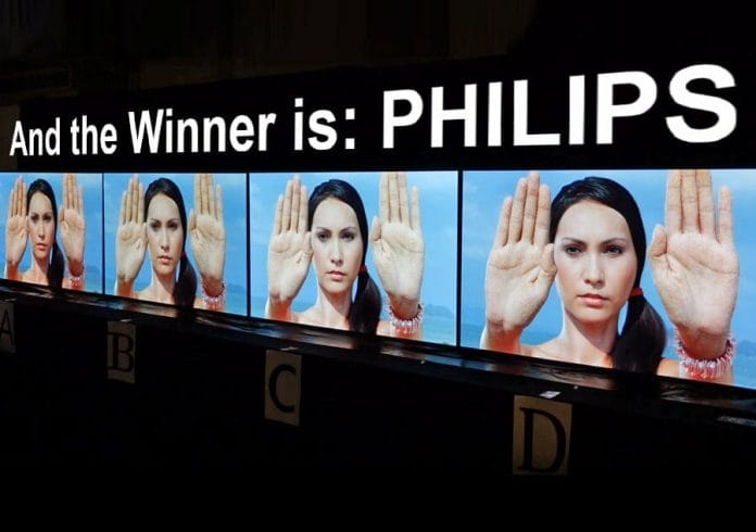 Philips OLED TV 55POS9002 konnte sich in einem Blindtest gegen die OLED-Konkurrenz von Sony, Panasonic und LG durchsetzen