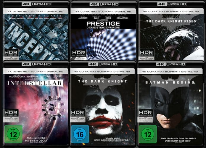 Deutsche Cover der Nolan-Filme auf 4K Blu-ray veröffentlicht