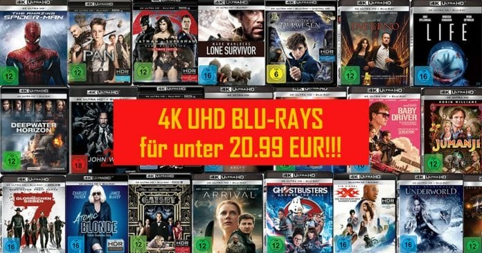 Eine breite Auswahl von 4K Blu-Rays ist auf Amazon.de für unter 21 Euro zu bekommen