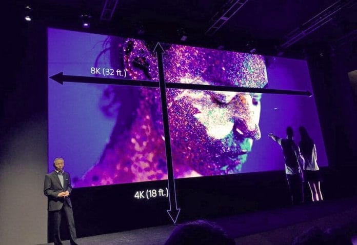 Sony eröffnet die NAB Pressekonferenz auf einem modularen 8K Micro-LED-Display mit 11 Meter Diagonale. Bildquelle: AmericanCine / ascmag.com