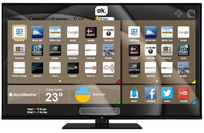Viele populäre Videostreaming- und Social-Apps sind bereits auf dem ODL 55651U TIB vorinstalliert (Netflix, Youtube, Maxdome uvm.)
