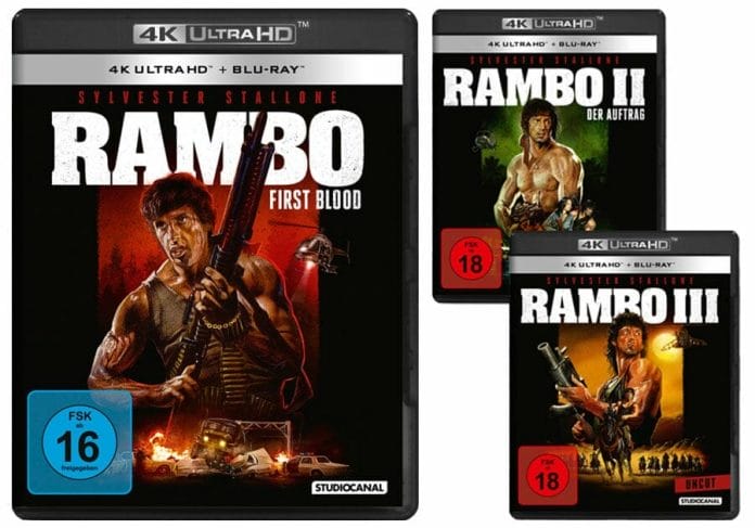 Rambo I, II & III erscheint als ungekürztes (uncut) Remaster auf 4K UHD Blu-ray