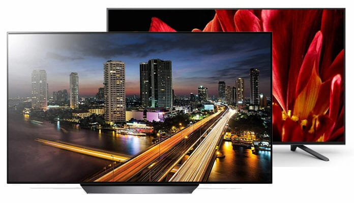 LGs B8 OLED TV ist "TV des Jahres 2018" laut rtings.com. Dahinter die LCD-Alternative ZF9