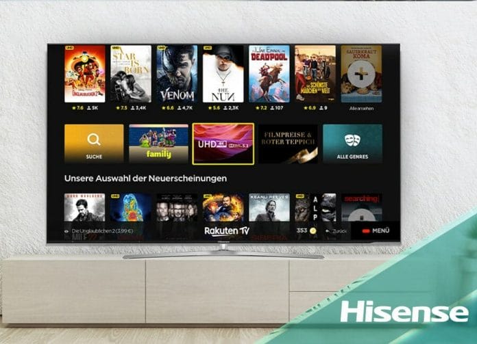 Die Rakuten TV App ist jetzt auf Hisense Smart TVs verfügbar