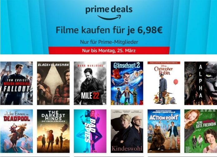 Prime Mitglieder können 10 ausgewählte Filme zu günstigen 6,95 Euro via Prime Video kaufen!