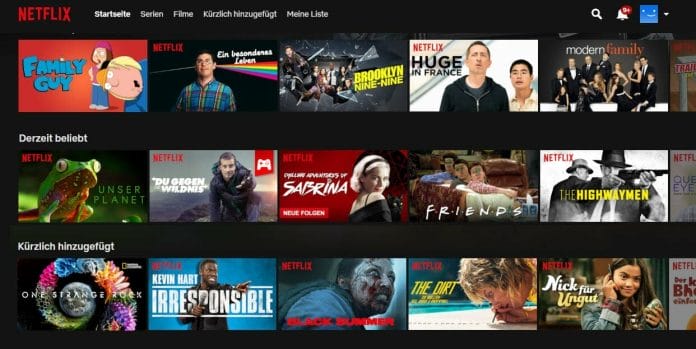 Die Netflix "Top 10 Charts" werden dann auf der Startseite sowie den Kategorien ausgespielt