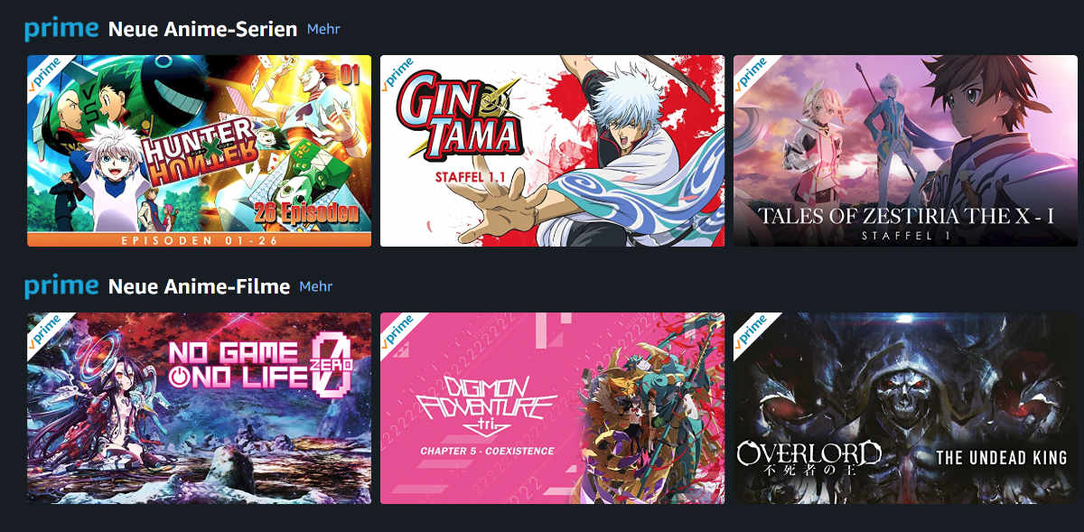 Amazon Prime Video prescht im Bereich Anime nach vorne - 4K Filme