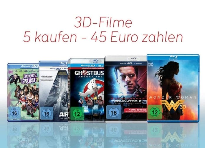 Freude des 3D-Films sollten zuschlagen. Fünf 3D Blu-rays kaufen und nur 45 Euro bezahlen!