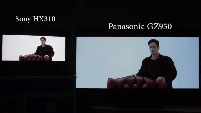 Diese Szene von der Matrix 4K Blu-ray mit einer hohen APL (Durchschnittlichen Bildhelligkeit) stellt der Sony HX310 weitaus besser als ein OLED TV dar!