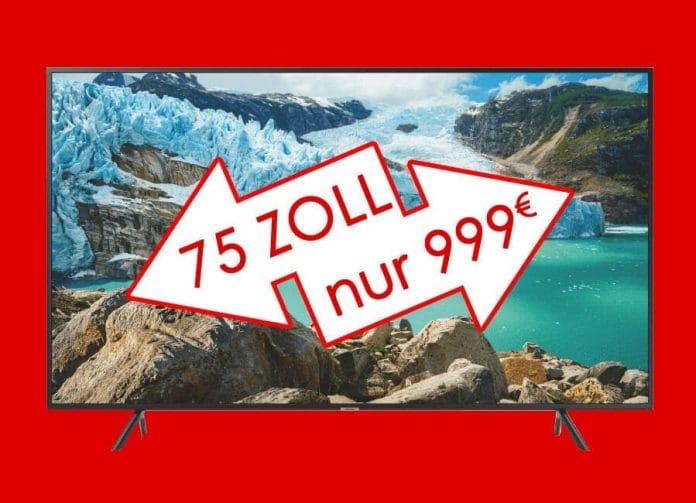 Das Highlight-Angebot im neuen Mediamarkt-Prospekt: Samsung 75 Zoll 4K HDR TV für 999 Euro