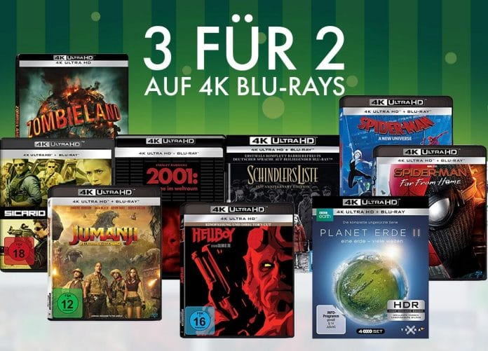 3 kaufen nur 2 zahlen auf über 260 Ultra HD Blu-rays!