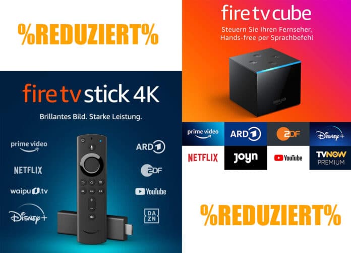 Bis zu 50% günstiger: Fire TV Stick (HD), Fire TV Stick 4K und Fire TV Cube von Amazon