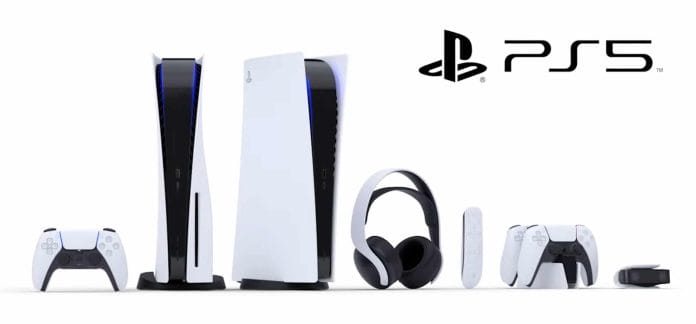 Die Playstation 5 Konsolen mit und ohne 4K Blu-ray Laufwerk, der DualSene Controller und weiteres Zubehör (Kopfhörer, Fernbedienung, Kamera)