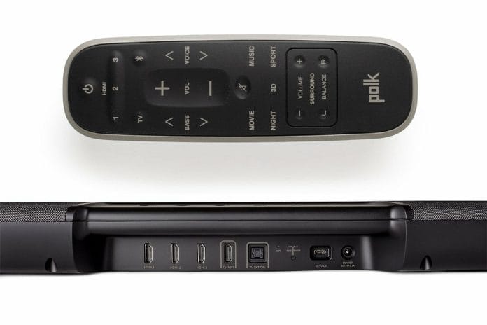Die Fernbedienung und die Anschlüsse die sich direkt an der MagniFi 2 befinden (HDMI 2.0 3x Eingang / 1x Ausgang), optisch digital (S/Pdif) und USB-C (Service)