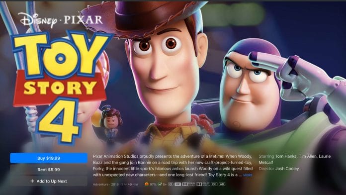 Und für die junge Zielgruppe gibt es Toy Story 4, ebenfalls mit Dolby Vision und Dolby Atmos