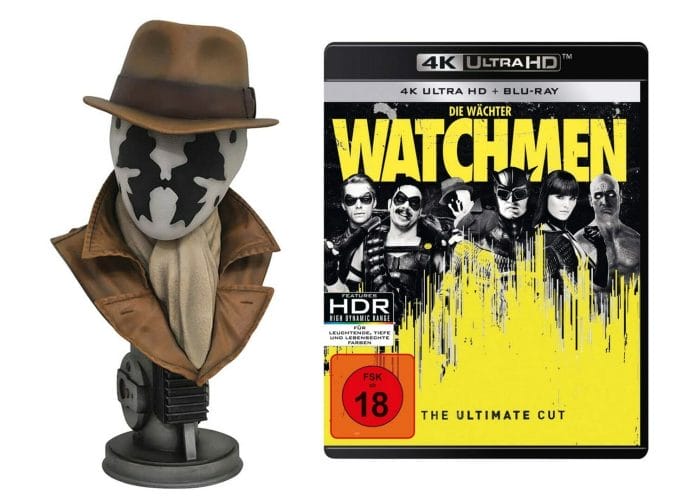 Die Watchmen 4K Blu-ray im Ultimate Cut soll mit dieser Büste für über 200 Euro in den Handel gelangen