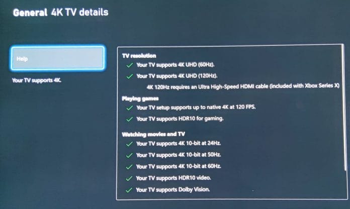 Die Xbox Series X erkennt die Features des LG E9.