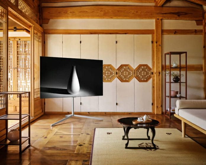 Der neue Standfuß für LGs OLED Fernseher