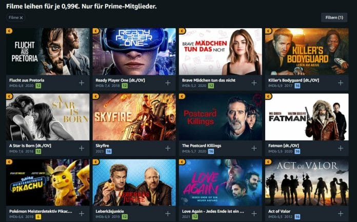 Ein Teil der Auswahl aus der aktuellen 99-Cent-Aktion von Amazon Prime