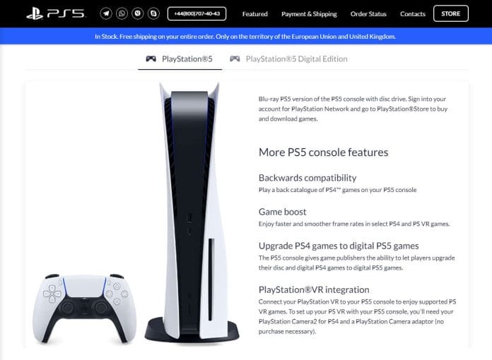 Die PS5 als Disc- und Digital-Variante ist laut Webseite noch lieferbar