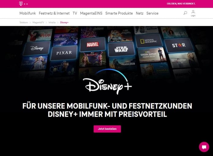 Vorteilsangebot: Disney+ (Plus) für nur 5 Euro im Monat (im Jahresabo) für Telekom-Kunden