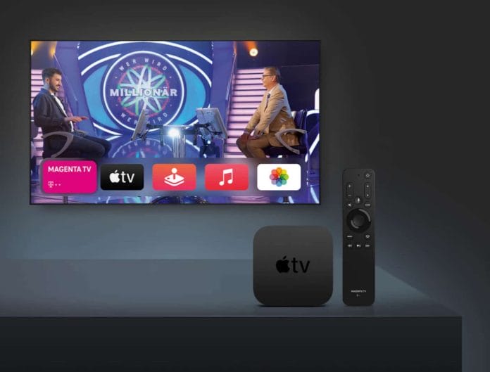 Die Telekom vertreibt den Apple TV 4K mit einer eigenen Fernbedienung.