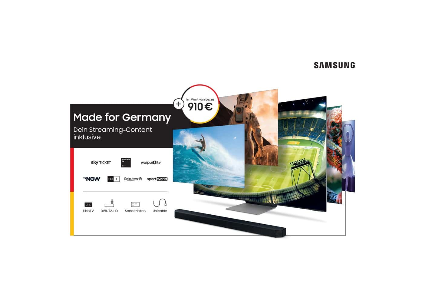Made for Germany 2021 Samsung verlängert seine TV- und Soundbar-Aktion