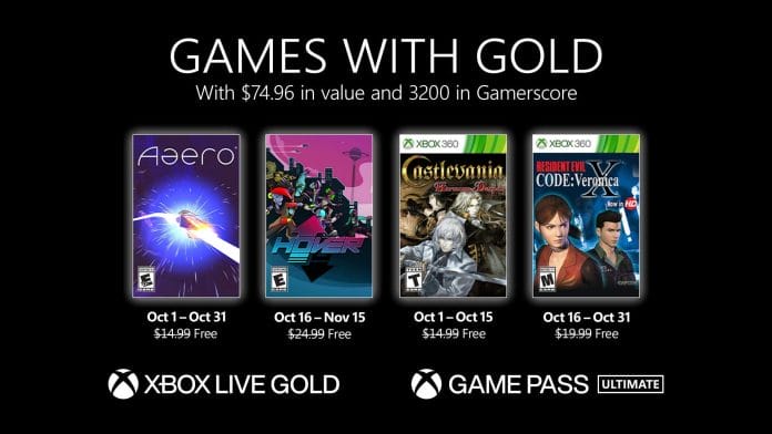 Die Xbox Games with Gold für Oktober 2021 sind bekannt.