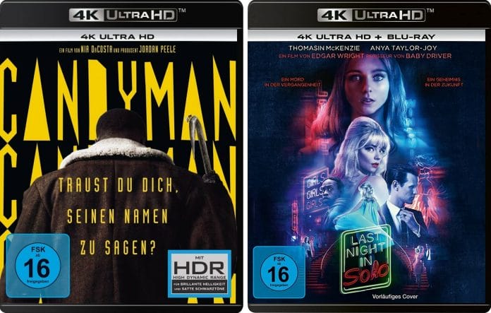 Auf dem Cover von "Candyman" steht nur noch "4K Ultra HD". Bei "One Night in Soho" dagegen noch "4K Ultra HD + Blu-ray". 