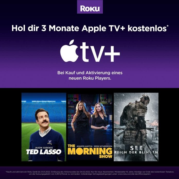 Käufer eines Roku Streaming-Player können auf Original-Shows auf Apple TV+ wie Ted Lasso, The Morning Show oder See zugreifen