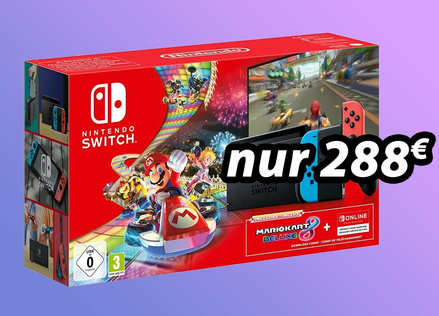 Nintendo lockt mit günstigem für inkl. Mario Kart 8 Filme Euro! 4K 288 - Switch-Bundle