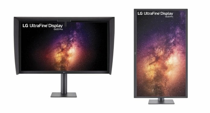 Die LG UltraFine 4K OLED Pro Modelle lassen sich quer oder hochkant einsetzen