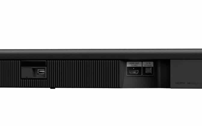 Anschlüsse der HT-S400 inkl. HDMI, S/Pdif (optisch-digital) und USB für Service (Bluetooth integriert)