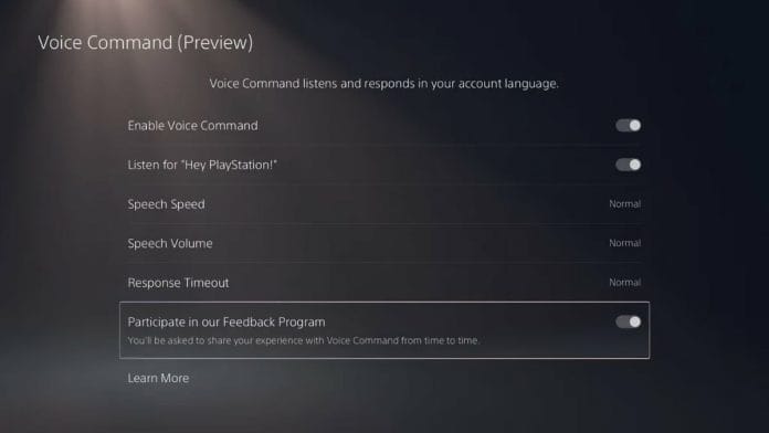 Der "Hey PlayStation" Sprachassistent kann über das Menü der PS5 aktiviert werden (derzeit nur in USA und UK)