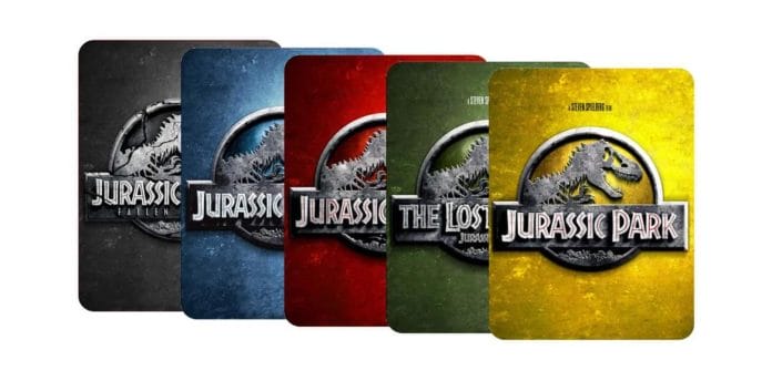 So sehen die 4K Blu-ray Steelbooks der Jurassic Park Filme aus!
