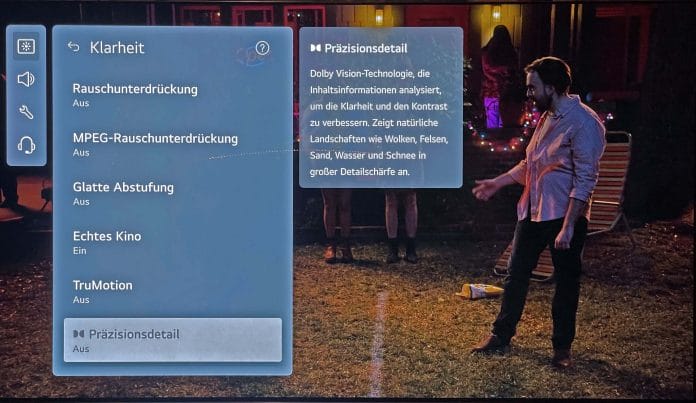 Dolby Precision Detail bzw. Präzisionsdetails auf einem LG C2 OLED TV