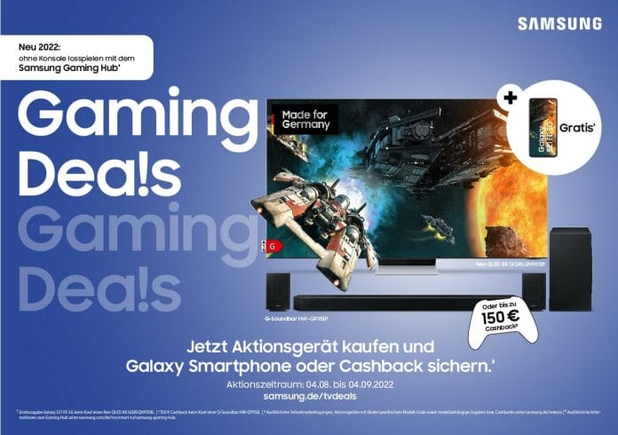 Samsung will mit seinen GamingDea!s zum TV-Kauf locken.