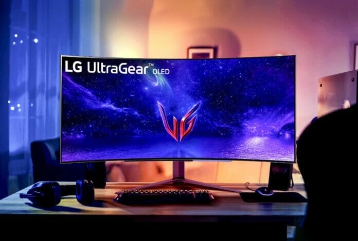 LGs 45 Zoll OLED-Gaming-Monitor im Ultrawidescreen-Format mit DTS Headphones:X
