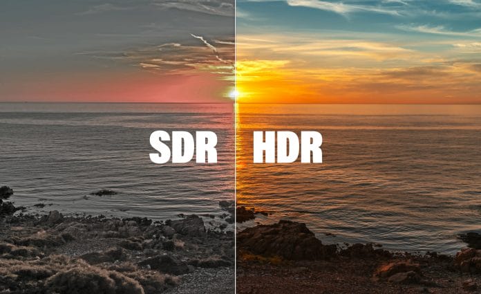 HDR (High Dynamic Range) und SDR (Standard Dynamic Range) im Vergleich - HDR macht das Bild kontrastreicher, farbenfroher und liefert mehr Details