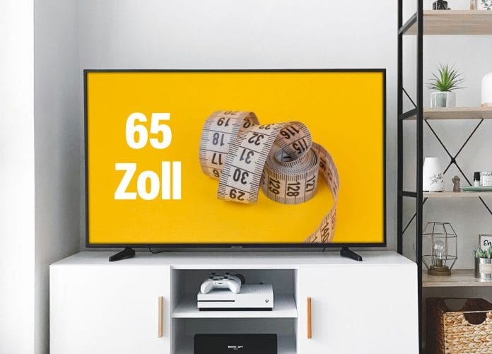 Wie groß ist ein 65 Zoll Fernseher?