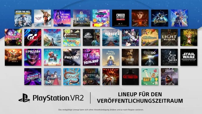 Hier seht ihr das Launch-Line-up für die PlayStation VR2.