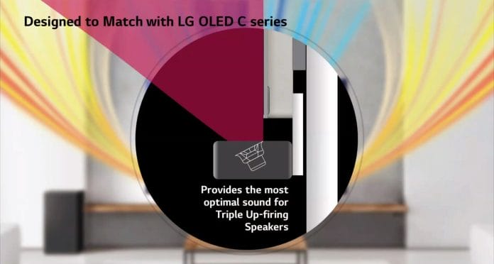 Die Montage der SC9 Soundbar mit der Halterung für den C2/C3 OLED TV sorgt für ein optimales Abstrahlverhalten