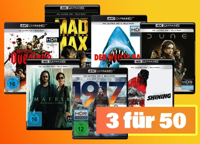 Amazon startet mit einer neuen 3 UHD Blu-rays für 50 Euro-Aktion in die neue Woche