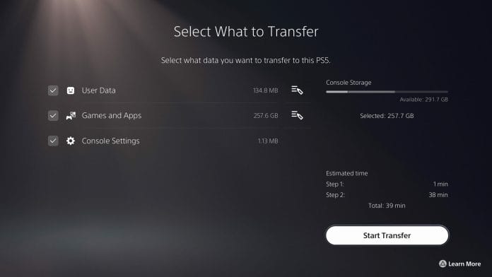 Datentransfers von der PS4 zur PS5 werden verbessert.