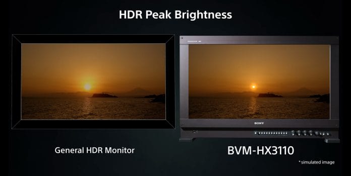Sony BVM-HX3110: Die Spitzenhelligkeit von bis zu 4.000 cd/m² ist bislang unerreicht im Profi-Display-Segment